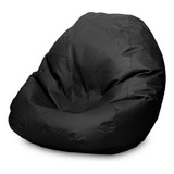Puff Pera King Cheio Decoração Fofão Flocos Isopor Cor Preto