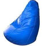 Puff Pera Pufolandia Sala Quarto Gamer Empresas Tripla Costura Corino Corano Sem Enchimento Cor Azul