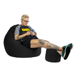 Puff Pera Tecido Suede Apoio Pés Game Jogos Decoração