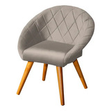 Puff Poltrona Canastra Suede Pés Palito Quarto sala recepção