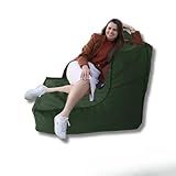 Puff Poltrona Impermeável Com Enchimento Cheio Gigante Almofadão Decoração Eventos -Verde-