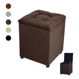 Puff Puf Baú Quadrado Confortável Decorativo Porta Objetos