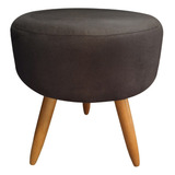 Puff Puf Decorativo Lavínia Marrom Redondo Promoção