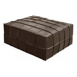 Puff Retangular Senepol 0400 Couro Legitimo Leather Brown To