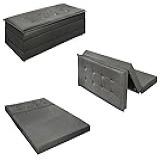 Puff Vira Cama Casal Para Descanso - Diversas Cores -Cinza-