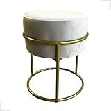 Puffe Luxo Redondo Decorativo Moderno Resistente Quarto Escritório Nude