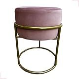 Puffe Luxo Redondo Decorativo Moderno Resistente Quarto Escritório Rosa