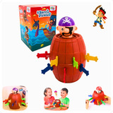 Pula Barril Pirata Espadas Mesa Brinquedo Criança Jogo
