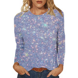 Pulover Feminino Estampado Brilhante