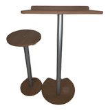 Púlpito De Madeira Cor Amêndoa mdf Com Tubo Prata M01