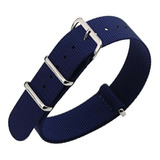 Pulseira 18mm 20mm 22mm 24mm 26mm Nato Zulu Nylon Militar Cor Azul Escuro 22mm