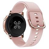 Pulseira 20mm Moderna Compatível Com Samsung Galaxy Watch Active 1 E 2   Galaxy Watch 3 41mm   Galaxy Watch 42mm   Amazfit GTR 42mm   Amazfit GTS   Amazfit Bip  Marca LTIMPORTS  Rose 