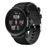 Pulseira 22mm Couro Híbrida Para Samsung Galaxy Watch 3 45mm Cor Preto