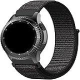 Pulseira 22mm Nylon Loop Compatível Com Galaxy Watch 3 45mm Galaxy Watch 46mm Gear S3 Frontier Amazfit GTR 47mm Amazfit GTR 2 C7 Preto 