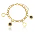 Pulseira Aço Inoxidavel Folheada A Ouro 18k Duas Correntes