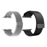 Pulseira Aço Milanese Para Smartwatch E Apple Watch 2 Unid