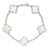 Pulseira Alhambra Vintage Folheada Ouro Branco Madre Pérola