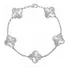 Pulseira Alhambra Vintage Folheada Ouro Branco Madre Pérola