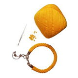 Pulseira Amarela Crochê 6cm Circunferência