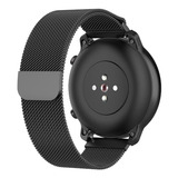 Pulseira Amazfit Gtr 47mm Milanese Troca Rápida Elegantes Cor Preto Largura 22