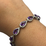 Pulseira Ametista Prata 925
