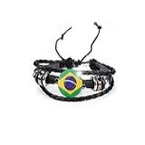 Pulseira Bandeira Do Brasil Unissex E Ajustável