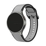 Pulseira Bicolor LTIMPORTS Compativel Com Galaxy Watch 6 Galaxy Watch6 Classic Galaxy Watch 5 Galaxy Watch5 Pro Galaxy Watch 4 Galaxy Watch4 Classic Cinza Preto