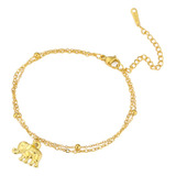 Pulseira Bonita Delicada De Aço Inoxidável Animal Elefante
