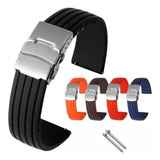 Pulseira Borracha Silicone 18 20 22 24mm C Fecho Deployant
