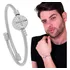 Pulseira Bracelete Aço Inox São Bento J-1544 Prata Dourado
