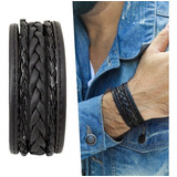 Pulseira Bracelete Couro Ajustavel