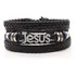 Pulseira Bracelete Couro Jesus Cristão Católico Evangélico