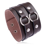 Pulseira Bracelete Couro Largo