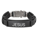 Pulseira Bracelete Couro Preto