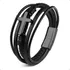 Pulseira Bracelete De Couro Com Cruz Aço Inoxidável Unissex