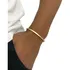 Pulseira Bracelete De Ouro 18k 750 Reto 2mm 3.4g