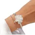Pulseira Bracelete Dourada Flor Madre-perolas Luxo Linda