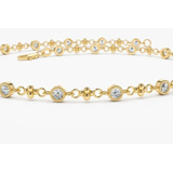 Pulseira Bracelete Feminina De Ouro 18k Diamantes Brilhantes