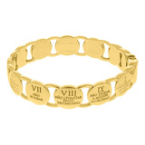 Pulseira Bracelete Feminino 10 Mandamentos Folheado A Ouro