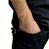 Pulseira Bracelete Masculina 21cm 2mm Banhada Ouro Cartie