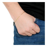 Pulseira Bracelete Masculina 21cm 2mm Banhada Ouro Semi Jóia
