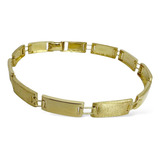 Pulseira Bracelete Masculina Chapas Ouro 18k 750 6 Mm Maciça