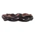 Pulseira Bracelete Masculina Em Couro Trançado Ajustável Comprimento 18 Cm Cor Marrom Diâmetro 8 Cm