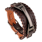Pulseira Bracelete Masculino Couro