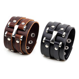 Pulseira Bracelete Masculino Couro