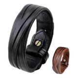 Pulseira Bracelete Masculino Tribal Couro Legítimo Country