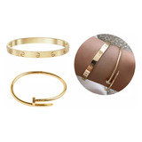 Pulseira Bracelete Prego Conjunto