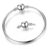 Pulseira Bracelete Rígido Coração Pingentes Prata 925