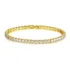 Pulseira Bracelete Riviera Zircônia Noiva Dourada Debutante