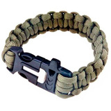 Pulseira Bracelete Survival C Apito E Pederneira Verde